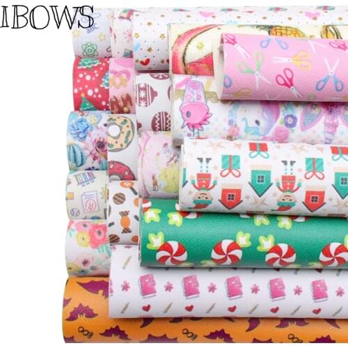 BIG SALE! 10pcs 22*30cm Mixed Synthetic Leather Fabric Random Patterns Faux Leather Sheets for DIY Hiar Accessories Bags Fabric