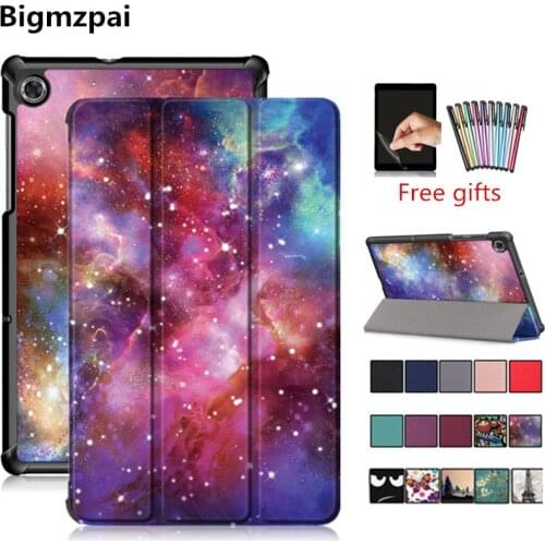 Case For Lenovo Tab M10 FHD Plus 10.3 TB-X606F TB-X606X 10.3" Smart Cover Funda Magnetic Folding Tab m10 plus Case +Film+Pencil