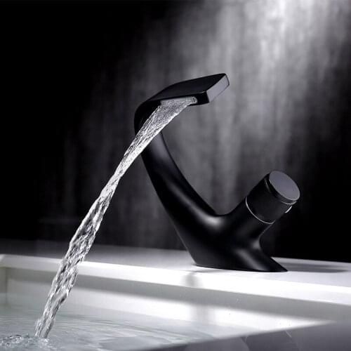 Black Brass Bathroom Basin Faucet Hotel/Home Use Washbasin Tap Chrome