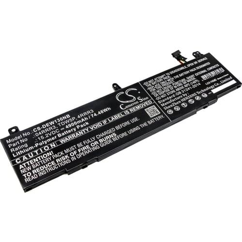 CS 4900mAh/74.48Wh battery for DELL Alienware 13 R3,Alienware 13(ALW13C-D1738),Alienware 13(ALW13C-D2508), TDW5P
