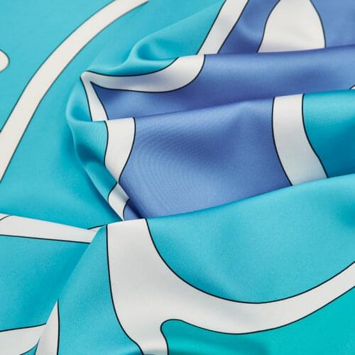 Elegant Line Digital Imitation Silk Stretch Satin Fabric For Dress Tissus Au MÈTre Telas Por Metro Ткань Для Шитья Sewing Tecido