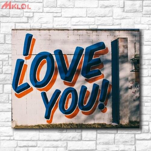 Wall Art Mural Olympus Graffiti I Love You Oil Painting For Living Room Home Decor Oil Painting on Canvas Wall Painting Unframed