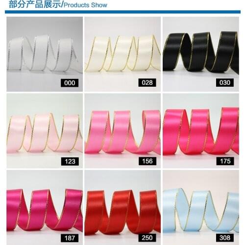 FUXIA 3.8cm 100Y luxurious DIY bowknot To gift-wrap Garment accessories Gold silk satin 38mm ribbon for gift-box free shipping