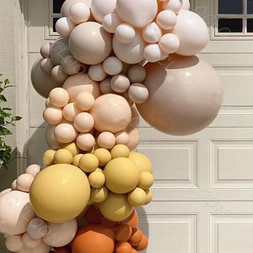 Double Nude Balloon Garland Wedding Decoration Birthday Party Baby Shower Peachy Beige Globos Garland Double Apricot Ballon Arch