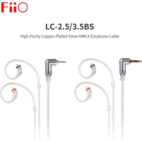 FiiO LC-3.5BS LC-2.5BS High-Purity Copper-Plated Silver Earphone Replacement Cable MMCX 45cm for uBTR BTR3 BTR5 LC3.5BS LC2.5BS
