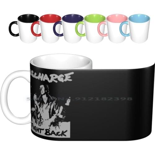 Discharge-Fight Back Ceramic Mugs Coffee Cups Milk Tea Mug Discharge Punk Crust D Beat Pantera Varukers K?ngpunk Disorder Chaos
