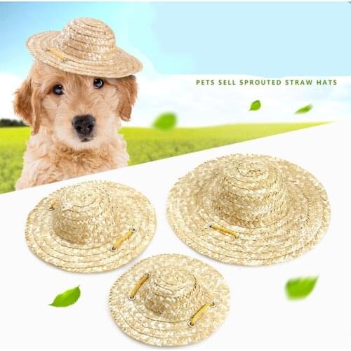Classic Dog Hats Cat Pets Use Grass Hand Made Like Chinese Farmer Style Cute Small Pets Take Photos Hat For Summer Free Shipping