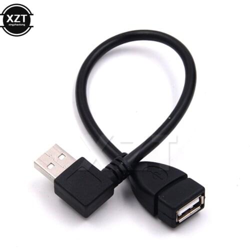 Hot slae High Quality Black Left Angled 90 Degree USB 2.0 Type A Male to Female USB Cable Extension Cable Cord
