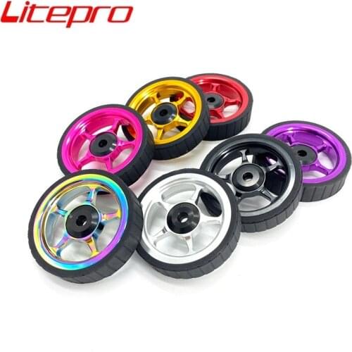Litepro Folding Bike Easywheel Cargo Racks Wheel Widening And Thickening Non-slip Easy Wheel For Brompton Easywheel