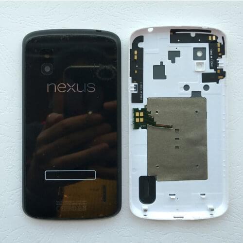 ZUCZUG New Glass Battery Cover Rear Housing For LG Google Nexus 4 E960 Back Case With NFC+Camera Lens+Side Keys+Logo 후면 하우징
