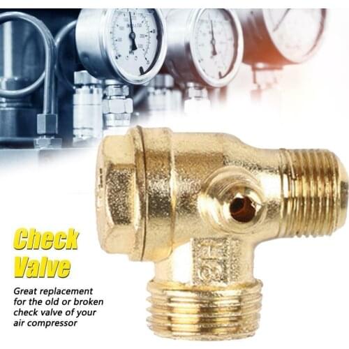 3 Port Zinc Alloy Air Compressor Check Valve Male Thread Connector For Tube Connecting Air Pressure Tank Compressor Piston Pump