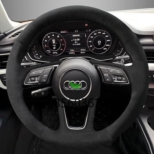 Suitable for Audi A3 A5 A7 A4L A6L Q3 Q5L Q7 A1 RS3 RS4 TT Hand-stitched leather suede steering wheel cover