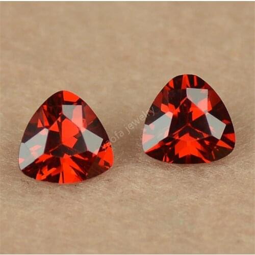 Sale Lab Grown Zircon 3x3~12x12mm Triangle Trillion Shape 5A Garnet Red Color CZ Stone Synthetic Gems Cubic Zirconia For Jewelry