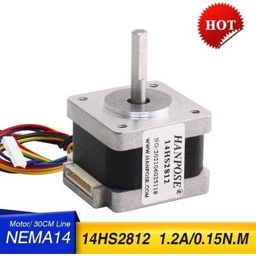 NEMA14 stepper motor 14HS2812 4-lead 1.2A 0.15N,M Nema 14 motor for CNC engraving milling machine