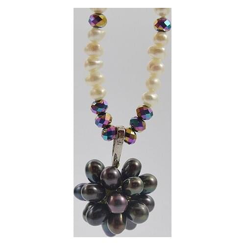 Unique Pearls Jewellery Handmade Pearl Necklace Genuine Freshwater Pearl Crystal Beads Necklace Charming Women Gift Fine Jewelry