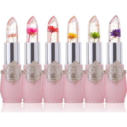 Moisturizer Long-lasting Jelly Flower Lipstick Makeup Temperature Changed Colorful Lip Blam Pink Transparent Wholesale