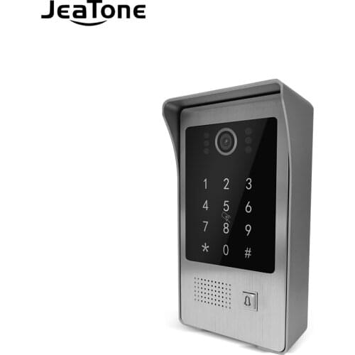 Jeatone 4 wires Video Door Phone Outdoor Call Panel Station with RFID Card swiper and Password Keypad Door Opener Entry Device