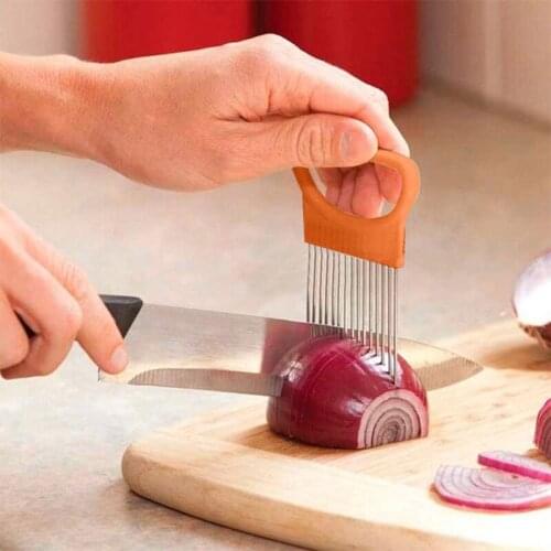 New Kitchen Gadgets Onion Slicer Tomato Vegetables Safe Fork vegetables Slicing Cutting Tools