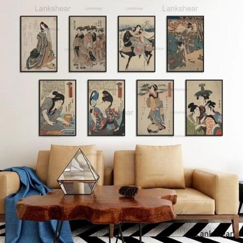 Vintage Poster Japanese Ukiyoe For HD Pictures Canvas Painting Posters And Prints Wall Pictures For Bedroom Print Cuadros