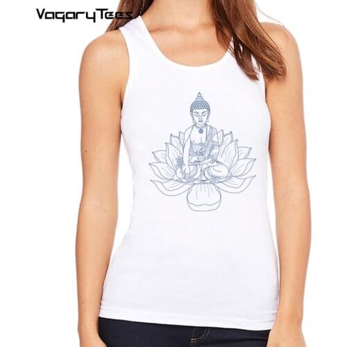 2021 Women Summer Vest the Buddha Print Women Casual Tank Top Tee Casual Streetwear Short Tops Femme Tanks Tops