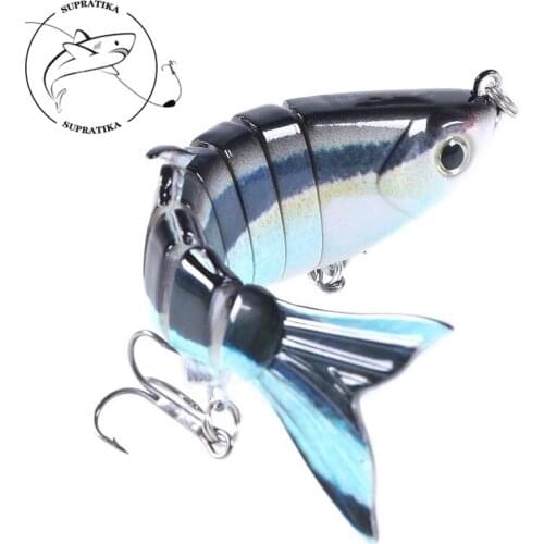 11cm/22.5g Artificial Multi-section ABS Plastic Hard Bait 6# With Hook Anti-corrosion Wobblers Painted Print Bionic Bait 3D Eyes