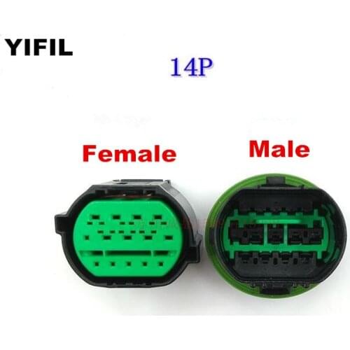 14 Pin/Way Female Male Auto Headlight Plug Socket Car Lamp Light Connector For Hyundai IX35 KIA K2 K3 K5 GL301-14021 GL291-14021
