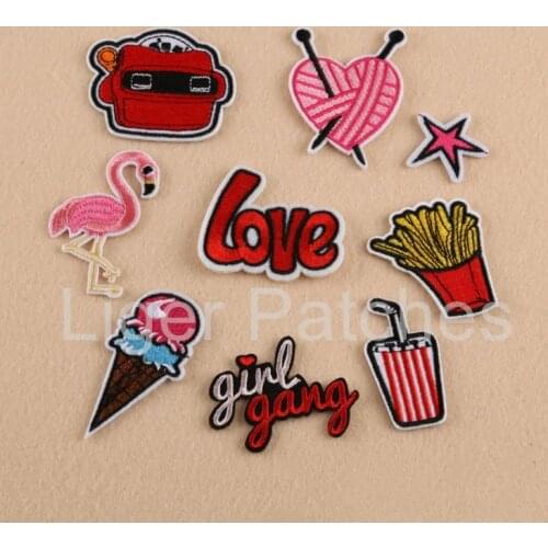 2017 New Patches 10 pcs Embroidered patches iron on sew on Motif Appliques Clothing bag shoe decoration repair emblem accessory