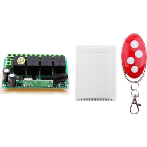 4-Channel 315MHz DC12V Wireless Relay Switch with 4-Button Remote Control