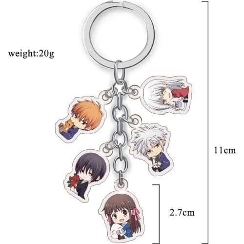 Fruits Basket Honda Tooru Soma Kyo Soma Yuki 5pcs Acrylic Figure keychain Keyring Collection Model Gifts Cosplay anime figurine