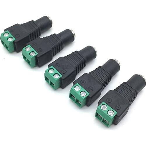 5pcs CCTV Cameras 5.5mm x 2.1mm Female DC Power Plug Jack Adapter Connector