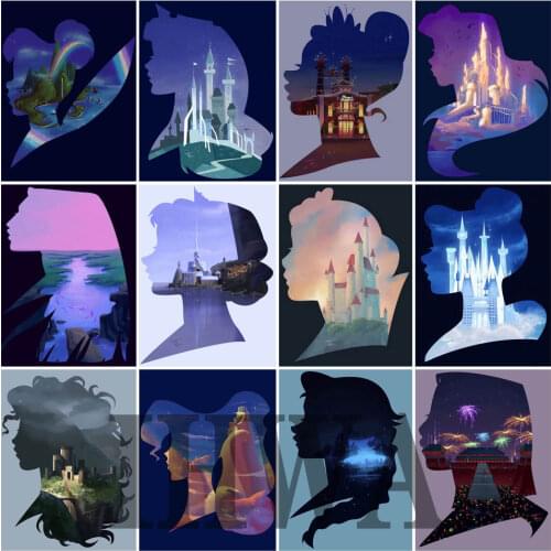 Diamond Painting Cartoon Princess Fantasy Art 5D DIY Square Round Mosaic Set Cross Stitch Embroidery Home Decor Disney Gift