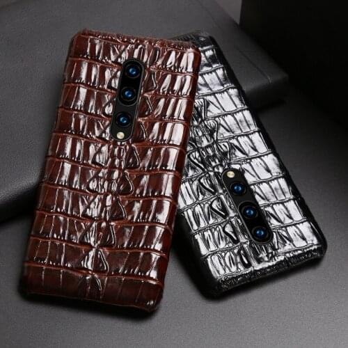 Genuine Leather Phone Case For Oneplus Nord 8 Pro 7 Pro 7T Pro 6 6T 5 5T 3 3T Crocodile Tail Texture Back Cover Cowhide Funda