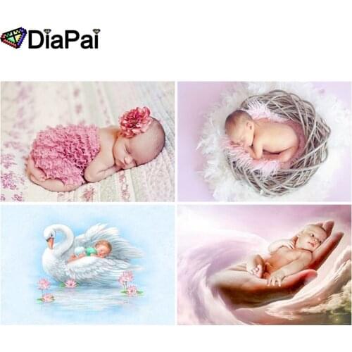 DIAPAI Diamond Painting 5D DIY 100% Full Square/Round Drill "Baby goose flower" 3D Embroidery Cross Stitch Home Decor