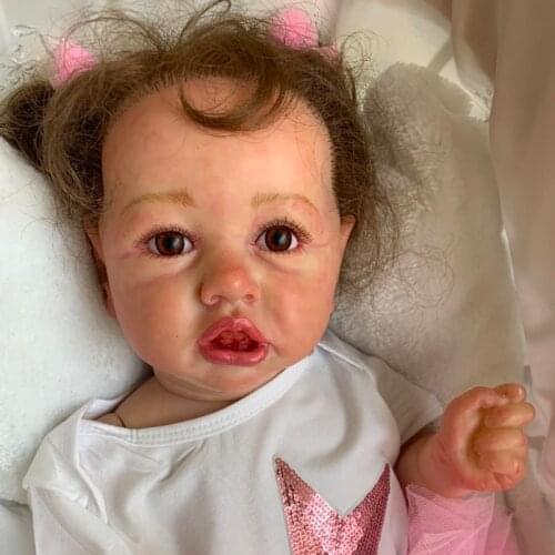 Boutique doll bebe reborn full silicone vinyl body 22inch 56cm girl baby newborn toddler dolls for children gift