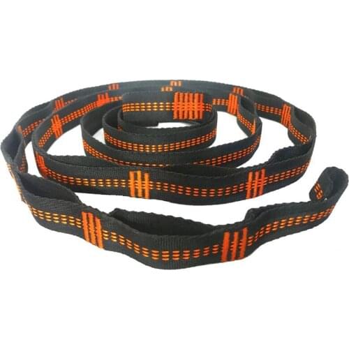 HOT-Outdoor Hammock Tree Straps Tree Tie Rope High Load-Bearing Nylon Webbing Rock Climbing Flat Belt Cover Orange