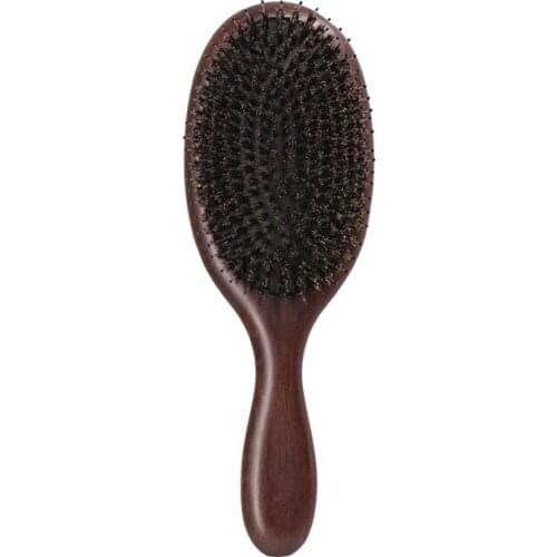 Ebony boar bristle air cushion comb Smooth anti-static air bag comb Health portable massage comb
