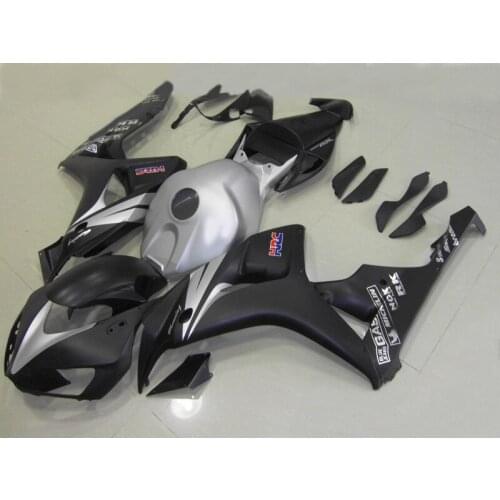 Injection mold Fairing kit for (hd) CBR1000RR 06 07 CBR 1000RR CBR 1000 RR 2006 2007 TOP Silver black Fairings set