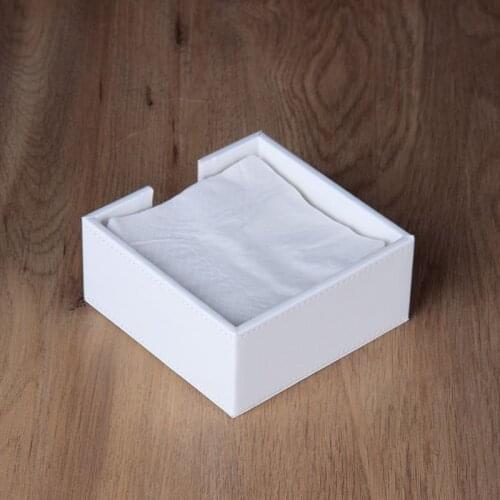 PU Leather Square Cocktail Napkin Holder Tissue Box Paper Serviette Dispenser Bar Caddy for Dining Table Hotel Office Home Decor