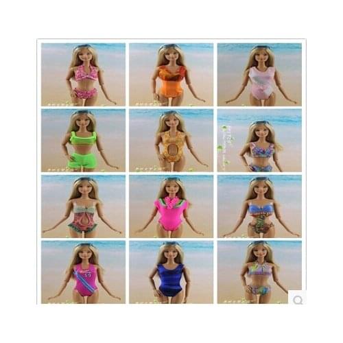 Lot 10 Item = 5 Beach Bathing Clothes Swimsuit + 5 shoes Outfits For Barbie Doll ,Dress Swimwears