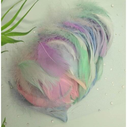 Natural Feathers 100 Pcs/Lot 4-7cm 1-2 Inch Small Floating Goose Feather Colourful Feathers Plume For Decoration Plumes Craft