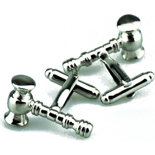 JHSL Brand New Arrival Fashion Jewelry Gold Silver Color Copper Men Funny Hammer Cufflinks for Shirts Unique Design Party Gift