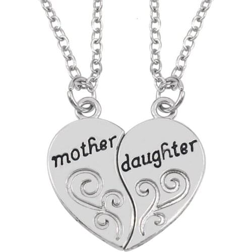 Glamour Mother Daughter Pendant Necklace Alloy Material Love Stitch Pendant Women Mom Mothers Day Jewelry Gifts 2019