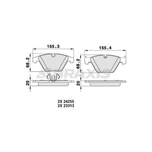 FRONT BRAKE BALATASI BMW E90 E91 E92 E93 34112288858 BRAXIS AA0063