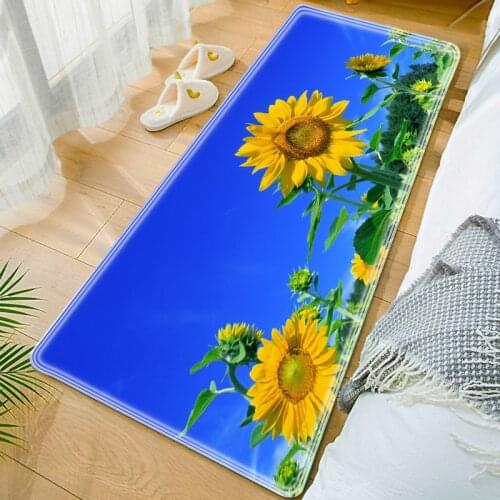 Sunflower Inner Door Mat Footmat Doormat Plush Kitchen Carpet Living Room Rug Soft Mat Pryer Pad Car Mats Alfombra Cocina