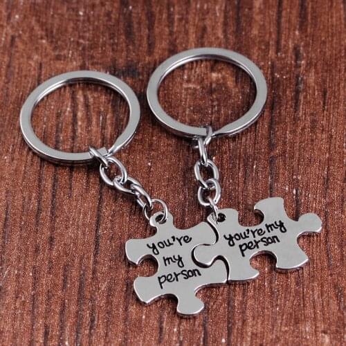 Grey Anatomy Keychain You Are My Person Puzzle Friend Key Rings Metal Friendship Jewelry TV Show Trinkets Gift