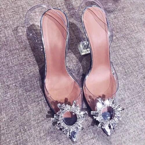 Luxury Women Pumps 2021 Transparent High Heels Sexy Pointed Toe Slip-on Wedding Party Brand Fashion Shoes for Lady Thin Heels