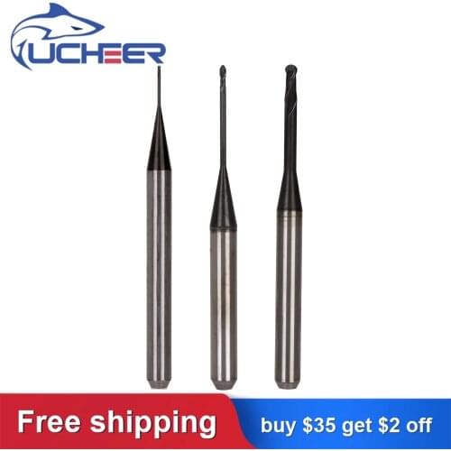 UCHEER 1pc/set cad cam dental burs Roland Milling Cutter DLC/DC Coating for Zirconia Block Available 0.6mm, 1.0mm, 2.0mm
