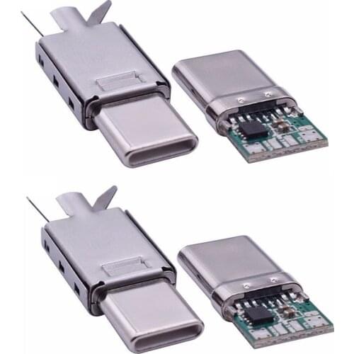 USB 3.1 TYPE-C Male Plug Connector PCB Soldering Kit For PD100W 5A Charger Cable Data Transmission