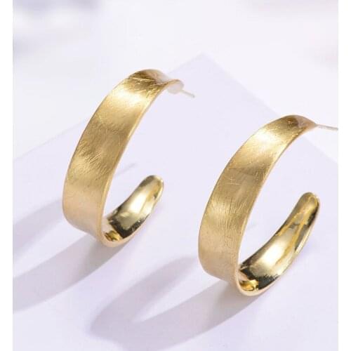 Punk Letter C Irregular Large Earrings For Women Wide Gold Colour Accessories 2020 Trend Fashion Retro Big Stud Earrings Jewelry
