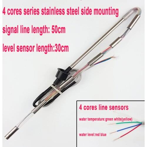 Solar energy water heater temperature water level sensor 30cm 4 cores series stainless steel side mounting tank tube probe CGQ11
